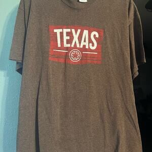 Texas XL  T-shirt mens Chocolate Brown soft vacation western country Lone Star